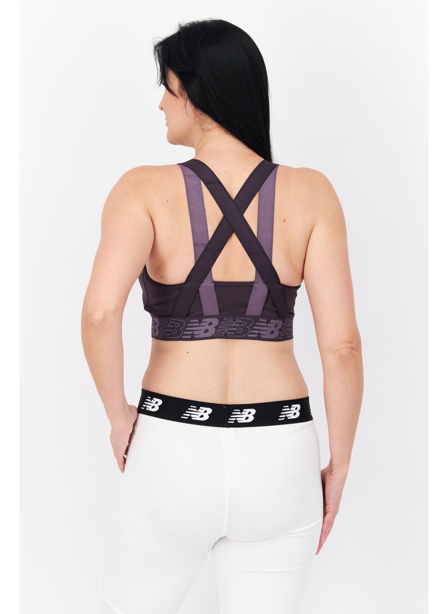New Balance - Women Med Impact Non Padded Sports Bra, Purple - Image 1