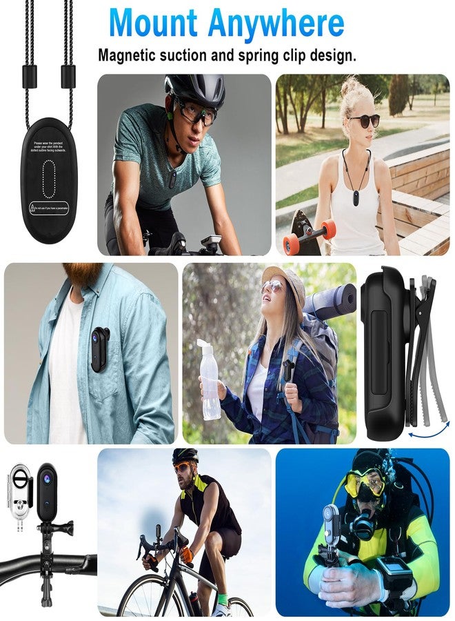 Sixmou i3 4K Thumb Action Camera, Tiny Size, Mount Anywhere, Small Body Camera with Spring Clip, Portable Vlogging, Hands-Free POV Recording, Helmet Cam for Cycling, Motorcycle (with 32G Card, Black) - Image 4