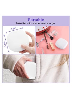 Y&D Makeup Mirror with Light, Travel 2-Sided Rechargeable, 3 Colors Brightness Dimmable, 1X/5X Magnification Lighted Pocket Mirror, Portable Folding for Travel, Office  - Image 5