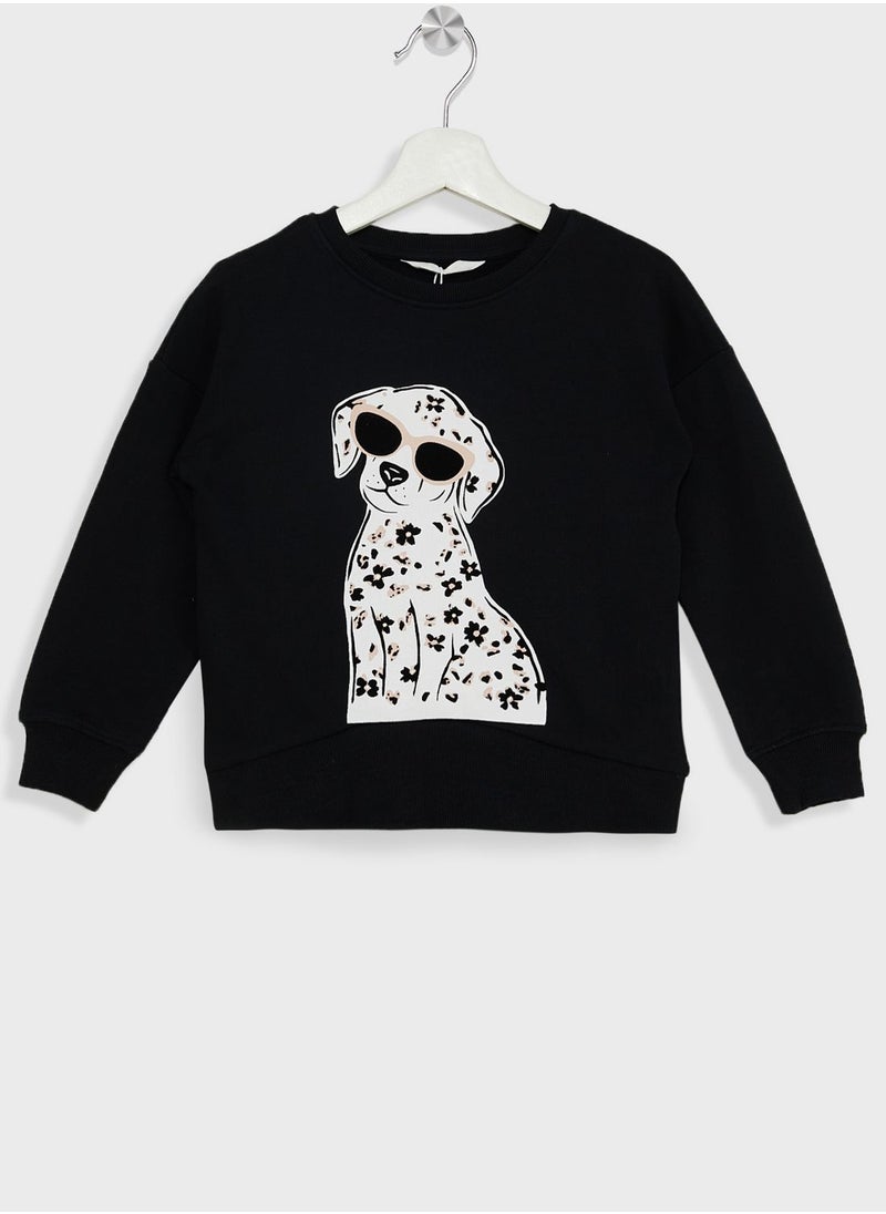 MANGO - Kids Dog Print Sweatshirt - Image 1