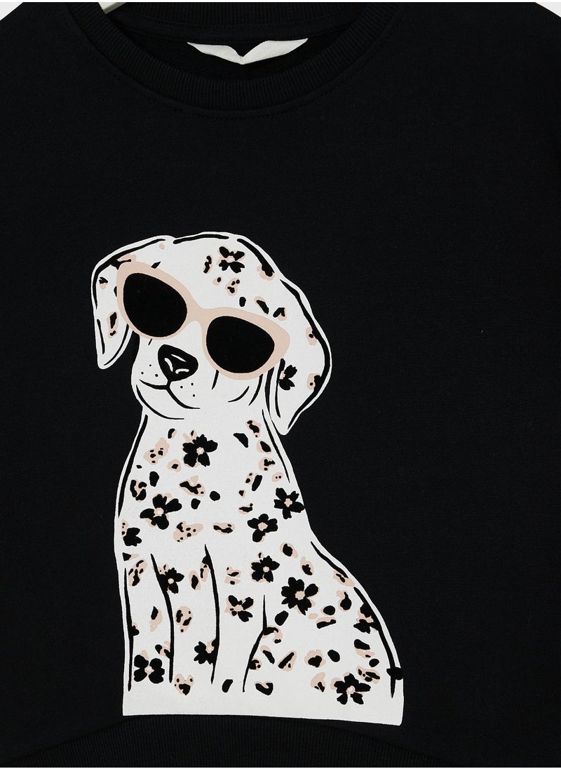 MANGO - Kids Dog Print Sweatshirt - Image 1