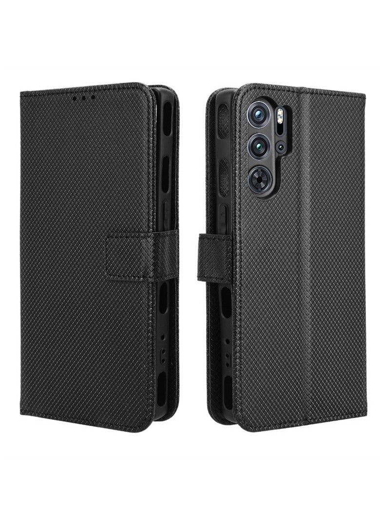 Aookay Compatible with ZTE Nubia Red Magic 9S Pro/9S Pro+/9 Pro/9 Pro+ Leather Wallet Case, PU Leather Flip Cover with Card Slots, Shock and Scratch Resistant Case (Black）  - Image 1