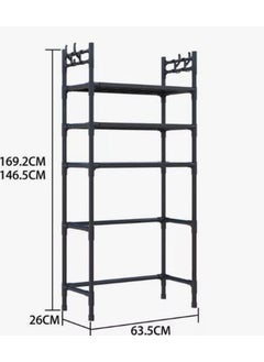 Jolfay Jolfay Over The Toilet Storage Bathroom Shelves Over Toilet 3Tier Toilet Shelf with and Toilet Paper Holder Freestanding Bathroom Stand Over Toilet SpaceSaving Black  - Image 2