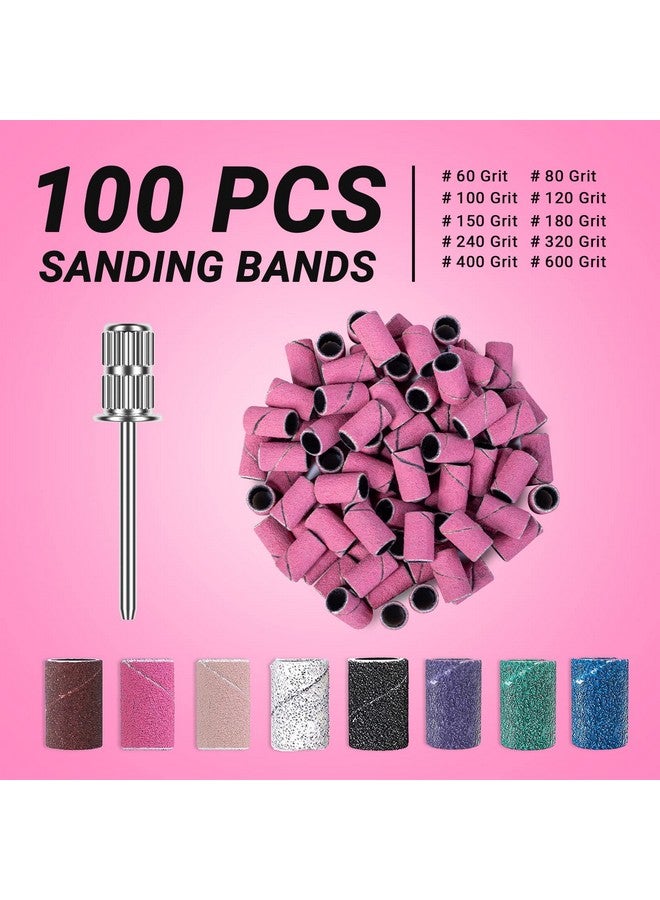 ميلودي سوزي ١٠٠ قطعة من رؤوس مثقاب الأظافر وأشرطة صنفرة لمثقاب الأظافر، مبرد أظافر بحبيبات دقيقة ١٨٠، أشرطة صنفرة للأظافر الأكريليكية، مانيكير وباديكير جل - Image 3