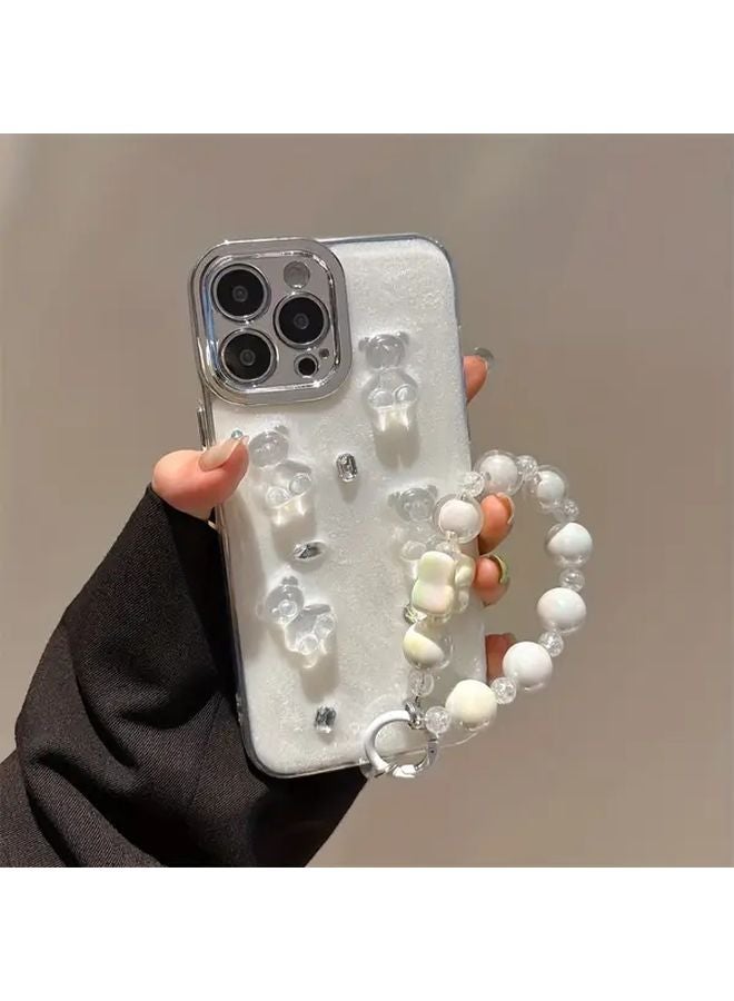 iPhone 15 Pro Case Rhinestone Bear Design Mixed Color 2 Anti Fall Protective Cover - Image 2