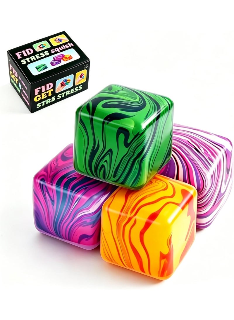 Nice Cube Sensory Squeeze Toy, High-Density Gel Filled Squishy Stress Relief Cube, Soft Durable Matte Texture Fidget Toy for Kids & Adults, Green, 1 Pack - Image 1