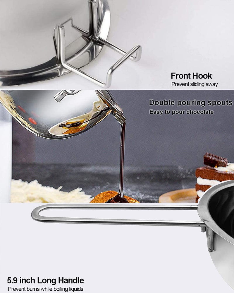 SONGZIMING 1000ML Double Boiler Pot with 2200ML Stainless Steel Pot and Silicone Spatula, Double Boiler Set for Melting Chocolate,Candy, Soap, Wax, Candle Making - Image 5