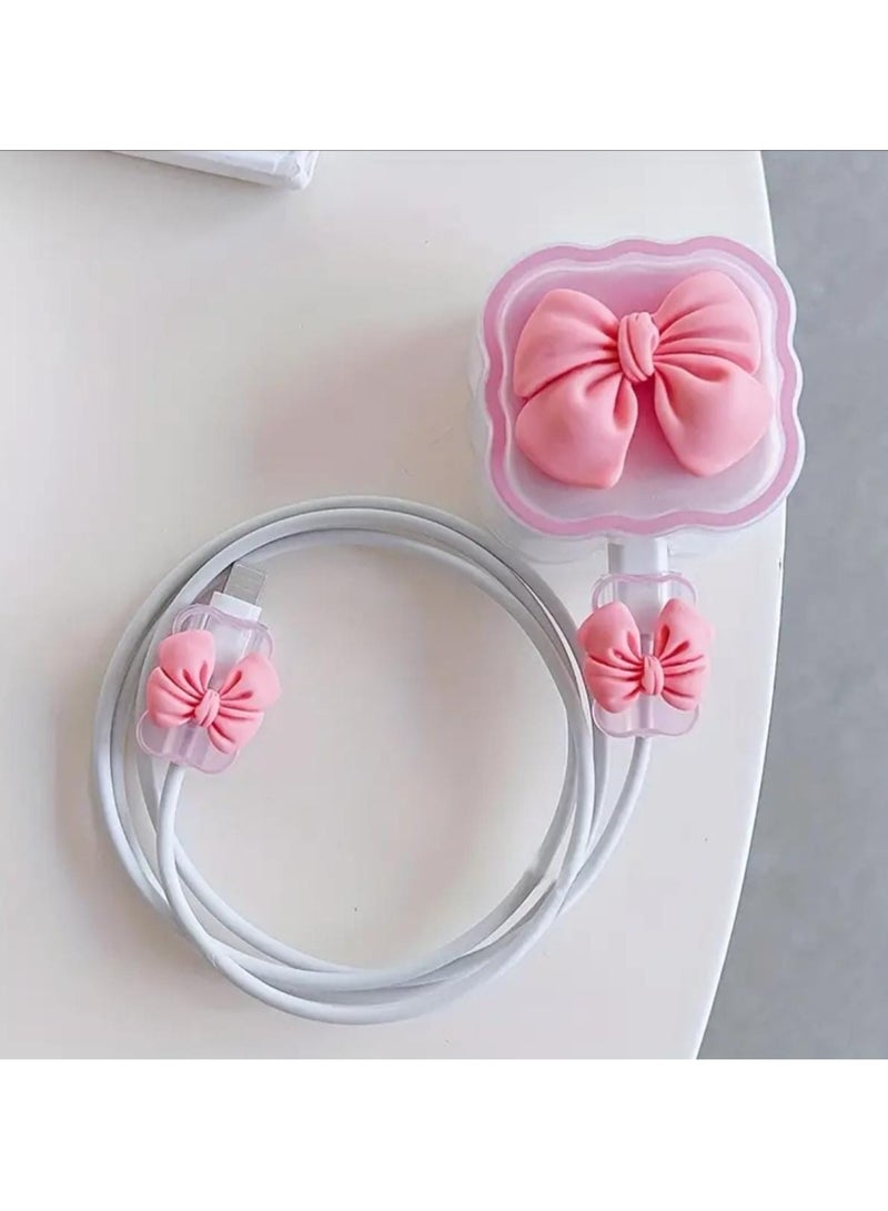 إيجيل جراب حماية الشاحن بتصميم عقدة فيونكة، متوافق مع غطاء رأس الشاحن الشفاف المقاوم للكسر - Image 1