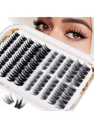 100 PCS Self Adhesive Eyelashes Clusters Kit Lash Clusters DIY False Eyelashes C Curl Pre Glued with Version 2.0 Anti-stick Tweezers for Beginners, Press On Glueless Lash Extension Kit 10 to 16mm, Fluffy Feather-Light Fibers, Ultra-Thin Flexible Band, Natural Curl Blend, No Shedding，Easy to Apply At Home - view 2