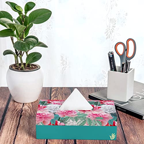 BRAHMA DESIGN Tissue Paper Holder | Red Chrsanthemums T | Wooden Tissue Paper Box & Tissue Holder | Tissue Box for Home | Car Tissue Holder | Refillable Tissue Box for Car | Size 9" x 5" x 2.75" - Image 4