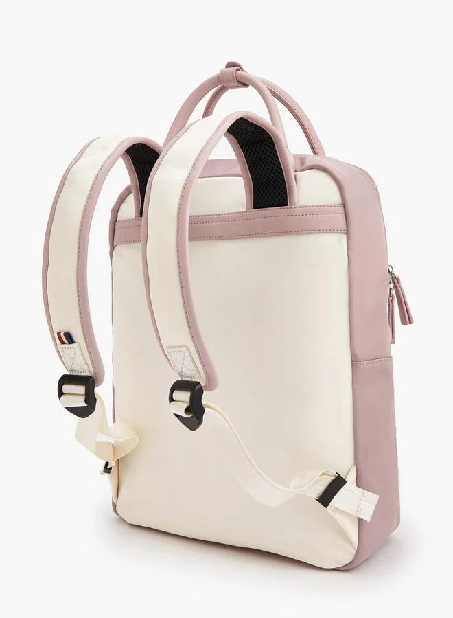 Lee Cooper PINK Colourblock Backpack With Pencil Pouch for Women | Best Price UAE