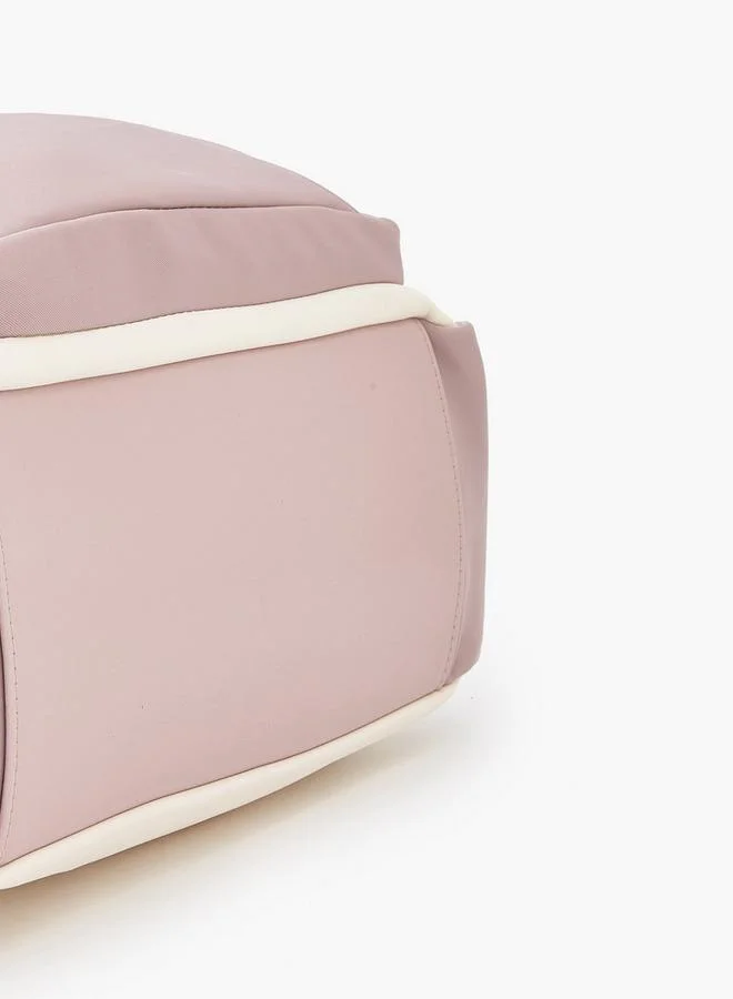 Lee Cooper PINK Colourblock Backpack With Pencil Pouch for Women | Best Price UAE