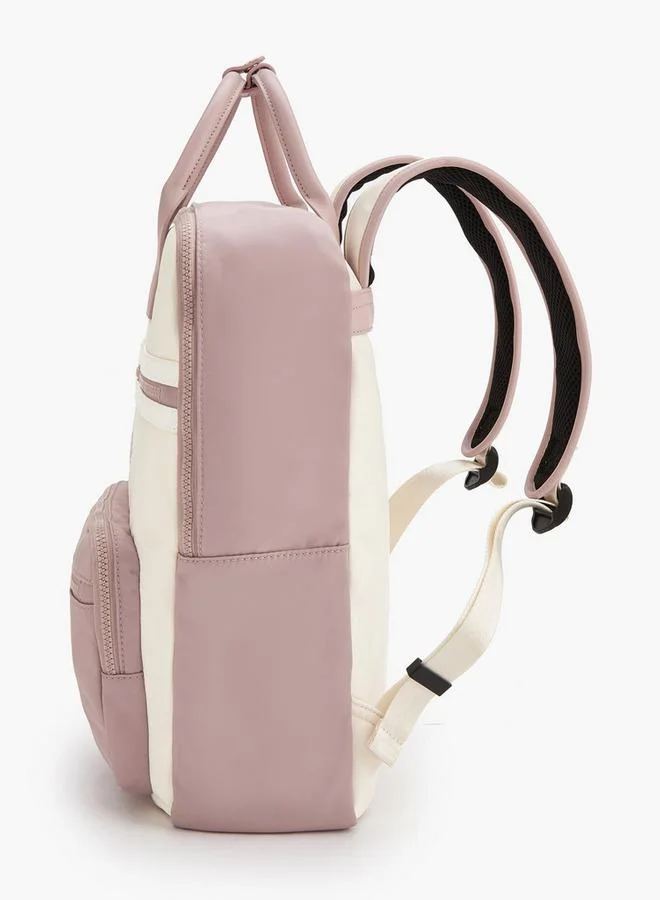 Lee Cooper PINK Colourblock Backpack With Pencil Pouch for Women | Best Price UAE