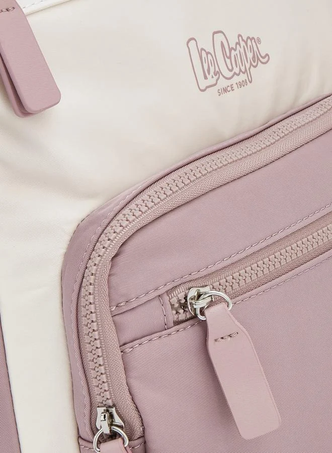 Lee Cooper PINK Colourblock Backpack With Pencil Pouch for Women | Best Price UAE