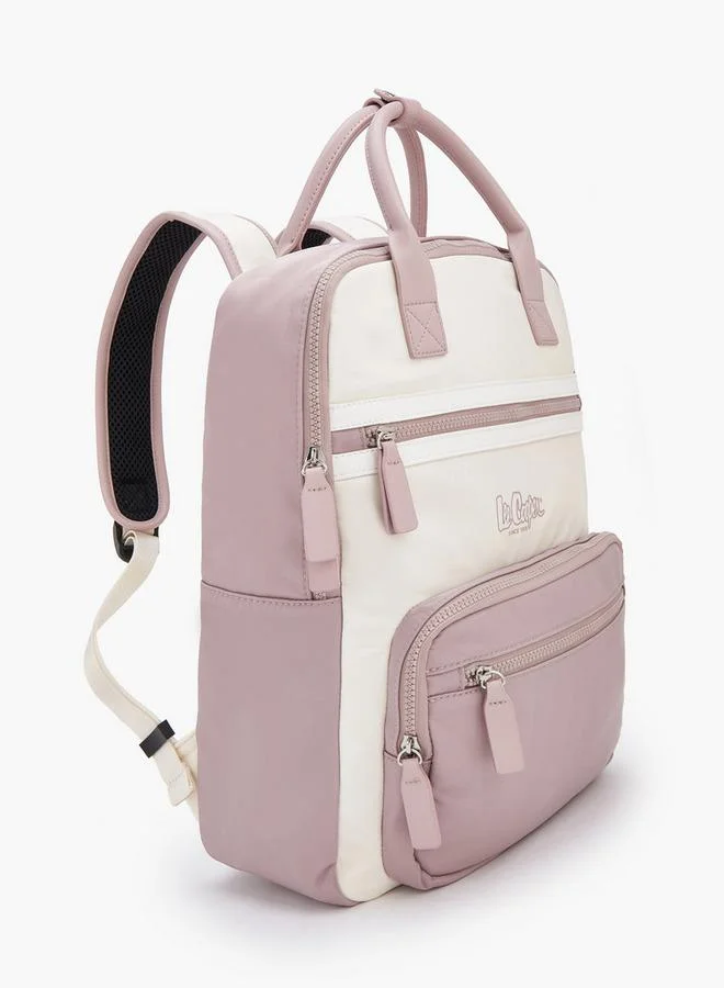 Lee Cooper PINK Colourblock Backpack With Pencil Pouch for Women | Best Price UAE
