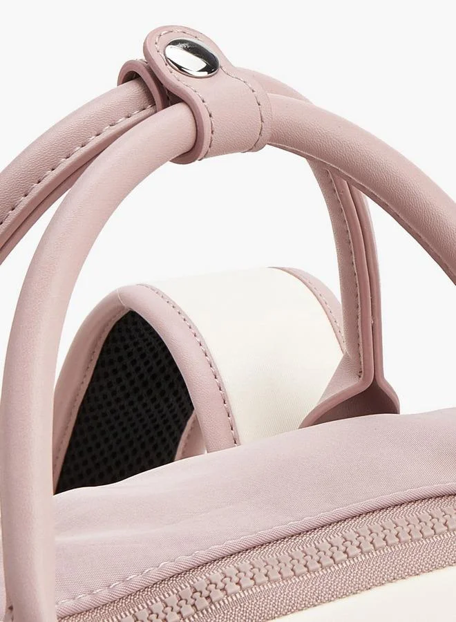 Lee Cooper PINK Colourblock Backpack With Pencil Pouch for Women | Best Price UAE
