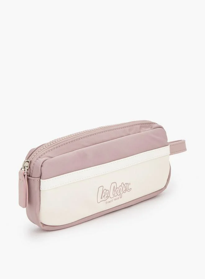 Lee Cooper PINK Colourblock Backpack With Pencil Pouch for Women | Best Price UAE