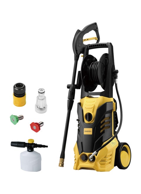 Heavy Duty High Pressure Washer 2000W| Electric Pressure Washer for Car, Home,Garden| Cleaner with Tigger gun,Hose and Soap Dispenser,Nozzle cleaning needle-Black,Yellow