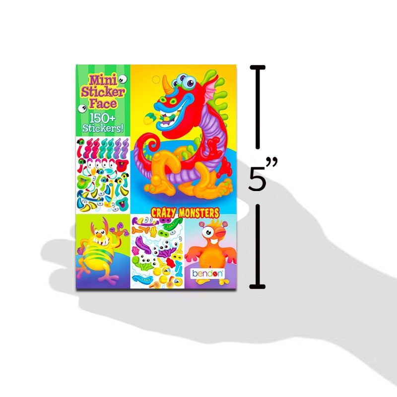 Bendon Make a Face Sticker Books for Kids - Bundle with 3 Sticker Face Books with 450+ Stickers Featuring Dinosaurs, Silly Pets, and Monsters - Image 4