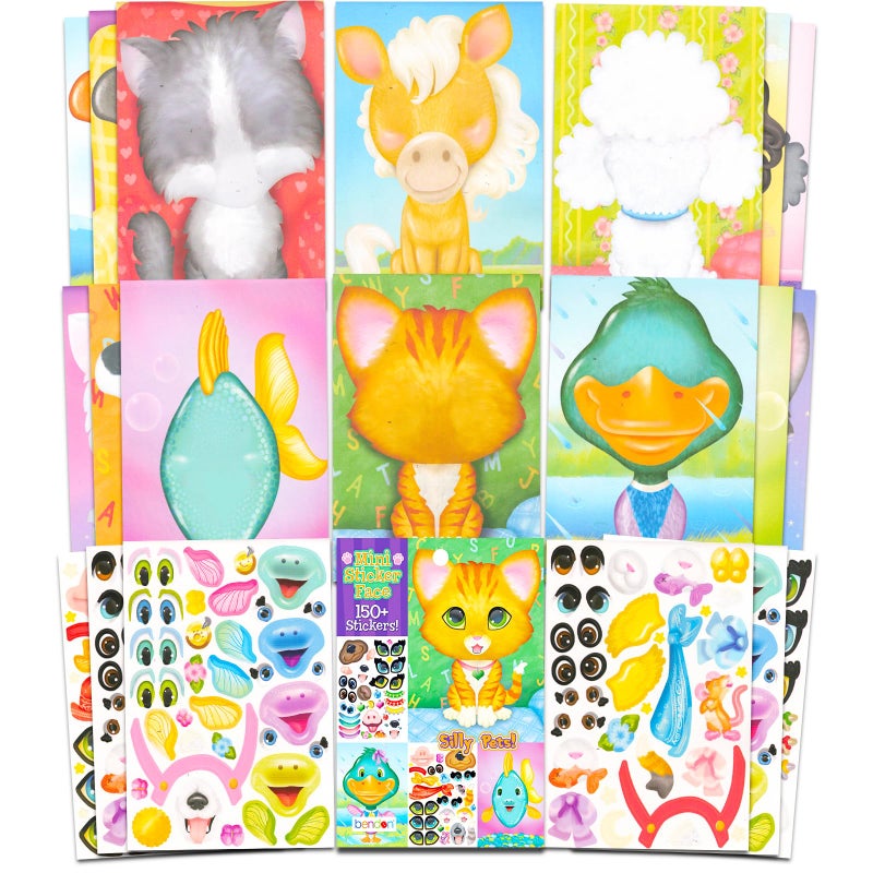 Bendon Make a Face Sticker Books for Kids - Bundle with 3 Sticker Face Books with 450+ Stickers Featuring Dinosaurs, Silly Pets, and Monsters - Image 3