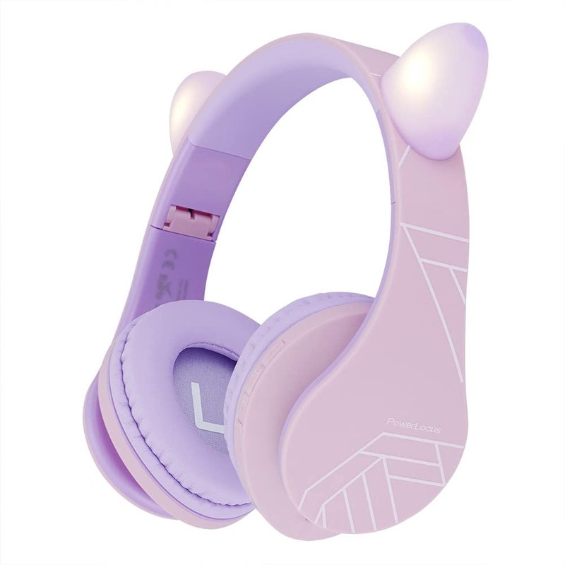 PowerLocus Kids Headphones Over-Ear, Bluetooth Wireless Headphones for Kids,with Microphone, Safe 85DB Volume Limited, Foldable with Carry Case, Audio Cable, Micro SD mode for Online Classes,PC,Phones - Image 1