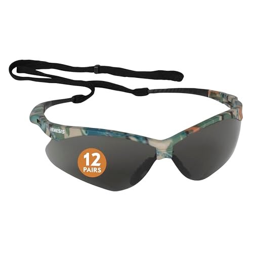 KleenGuard V30 Nemesis Safety Glasses (22609), Smoke Anti-Fog Lens, Camo Frame, 12 Pairs / Case - Image 1