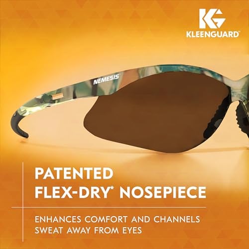 KleenGuard V30 Nemesis Safety Glasses (22609), Smoke Anti-Fog Lens, Camo Frame, 12 Pairs / Case - Image 4