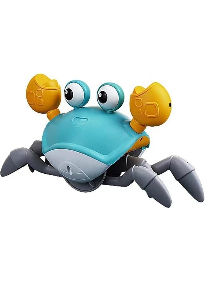SKY-TOUCH Electric Runaway Crab Crawling Crab Baby Toy With Music And Led Light Up Toddler Interactive Learning Development Toy With Automatically Avoid Obstacles For Babies, Toddlers And Kids  - Image 1