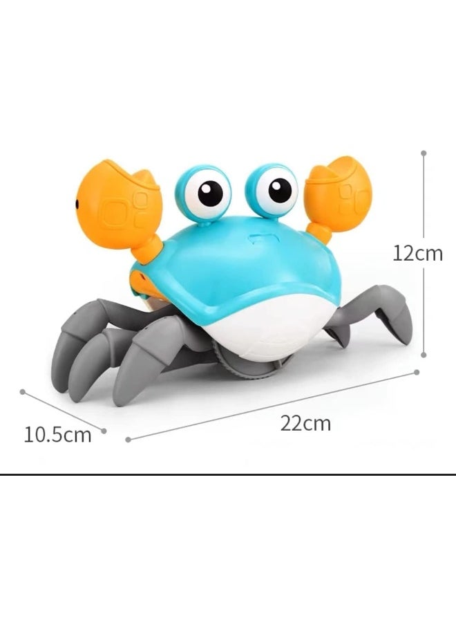 SKY-TOUCH Electric Runaway Crab Crawling Crab Baby Toy With Music And Led Light Up Toddler Interactive Learning Development Toy With Automatically Avoid Obstacles For Babies, Toddlers And Kids  - Image 2