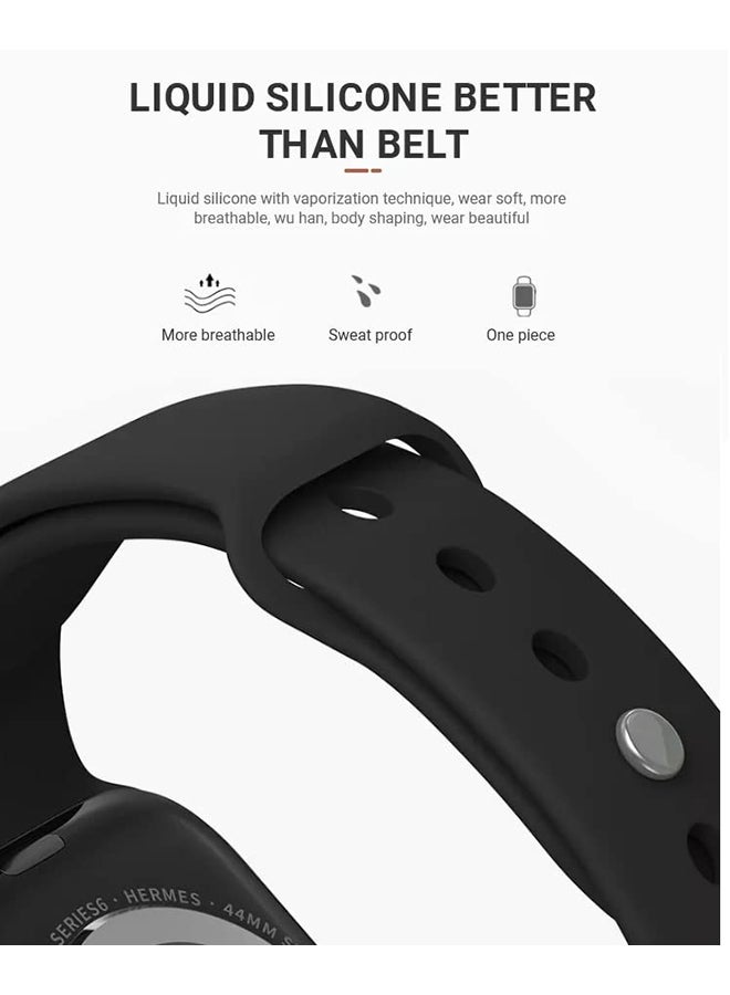 أو أوزون [6 Pack] Sport Bands For Apple Watch Series 10 | Ultra 2 | 8 Ultra | 9 | 8 | 7 | 6, 49/46/45/44/42mm , Soft Silicone Wristband smartwatch Strap - Image 4