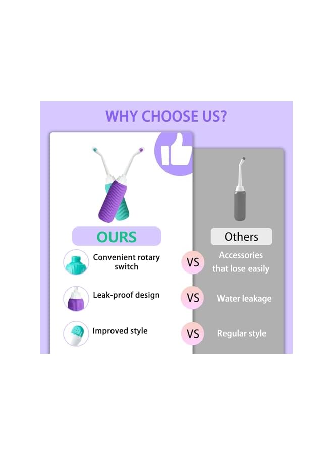 The Bros 2 Pcs Portable Travel Bidet - 500ml Large Portable Shattaf Bidet Bottles for Toilet, Outdoor, Camping, Postpartum Care and Personal Hygiene Solution - Image 2