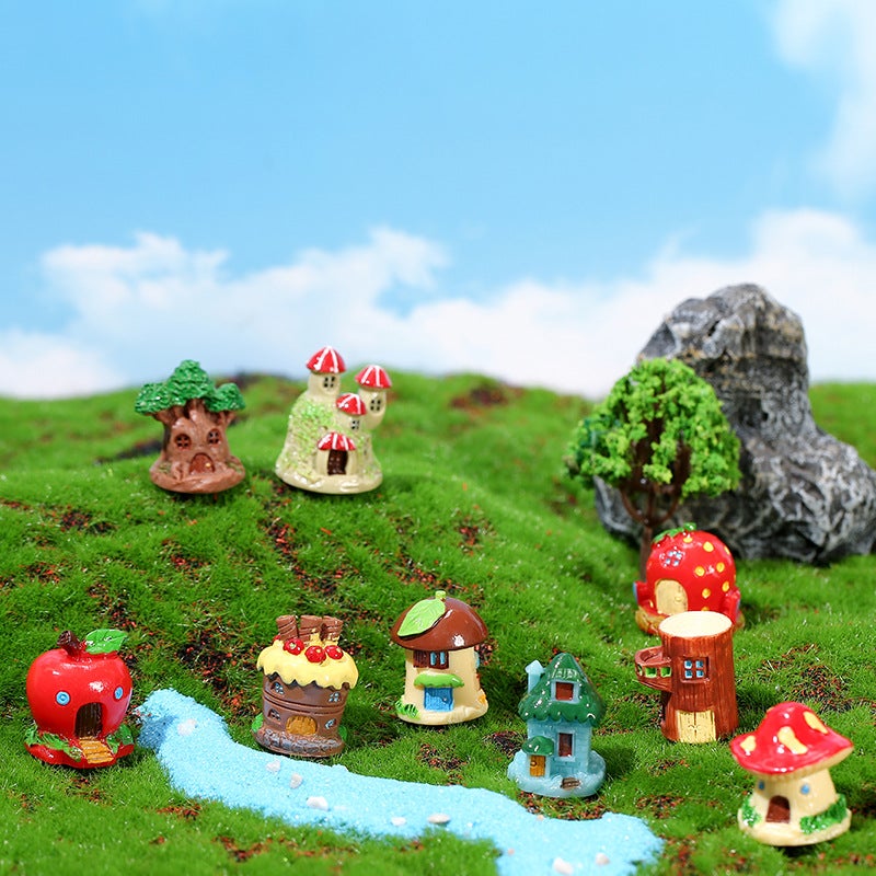 Micro Landscape Ornaments Resin Crafts Cartoon Tree House House Diy Landscaping Jewelry Accessories Material - Image 5