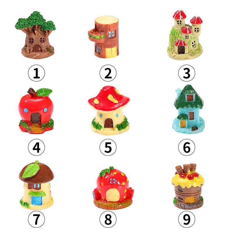 Micro Landscape Ornaments Resin Crafts Cartoon Tree House House Diy Landscaping Jewelry Accessories Material - Image 2