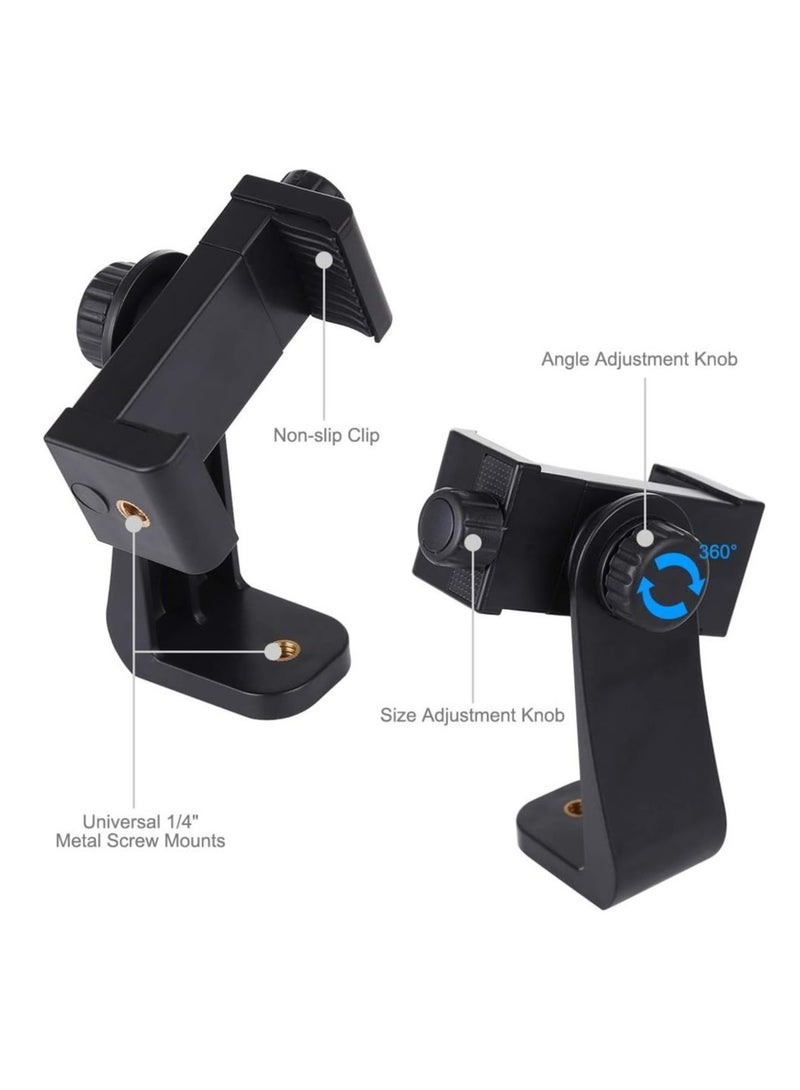 2 Pack Tripod Mount/Cell Phone Clipper Vertical Bracket Smartphone Clip Holder 360 Adapter For Mobile Cell Phone - Image 3