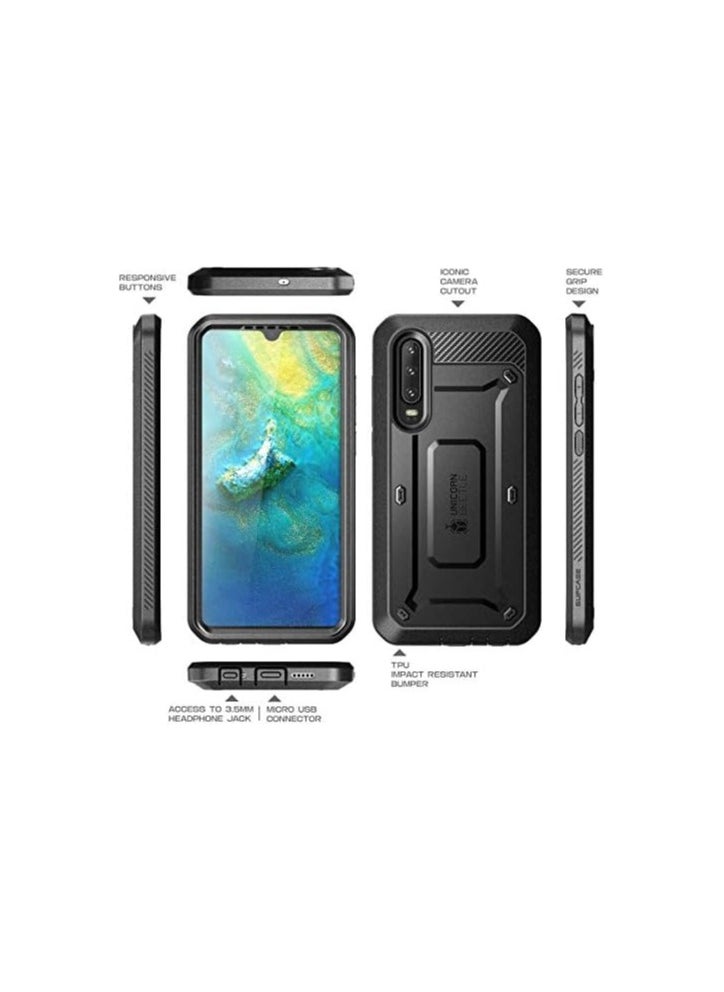 SupCase - SUPCASE Unicorn Beetle Pro Series Case Designed For Huawei P30 Case, Full-Body Dual Layer Rugged with Holster & Kickstand - Black - Image 1