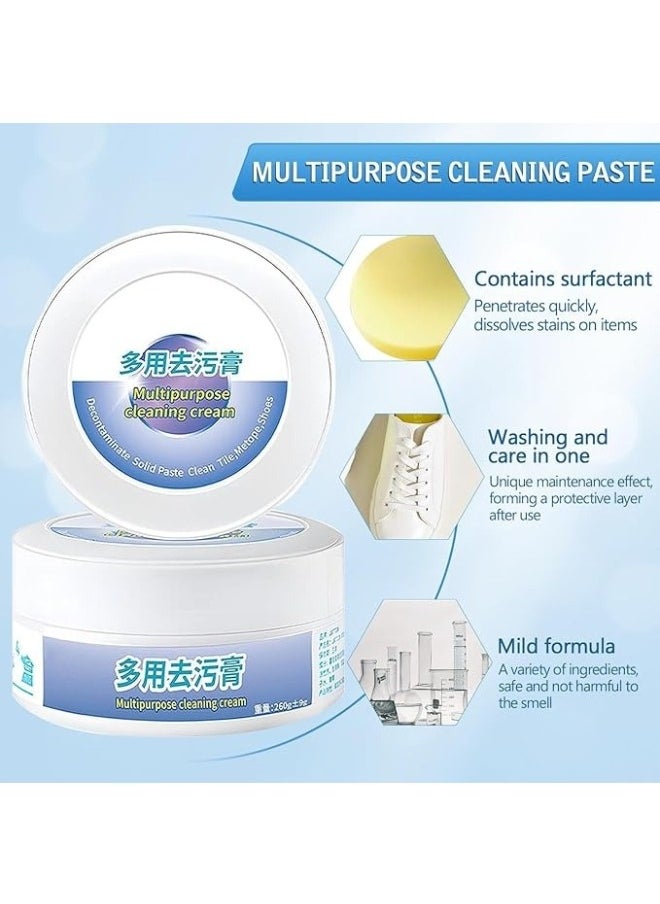 Generic White Shoe Cleaning Cream with Stain Remover Sponge for Shoes 120g 1pc Pack  - Image 3