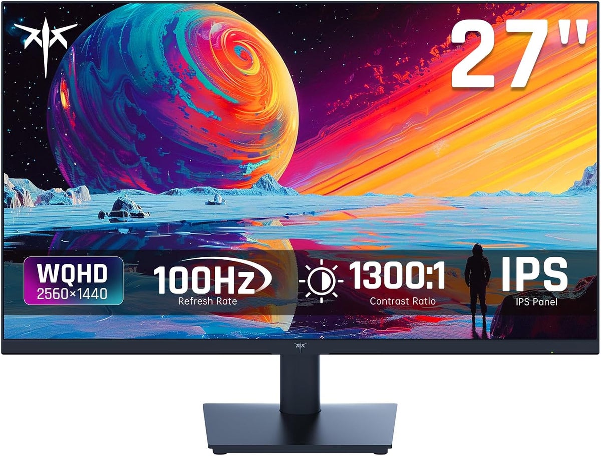 جينيريك شاشة كمبيوتر QHD من جينيريك 27 بوصة - IPS، 100 هرتز، تقليل الضوء الأزرق، 123% sRGB، تدعم FreeSync وG-Sync