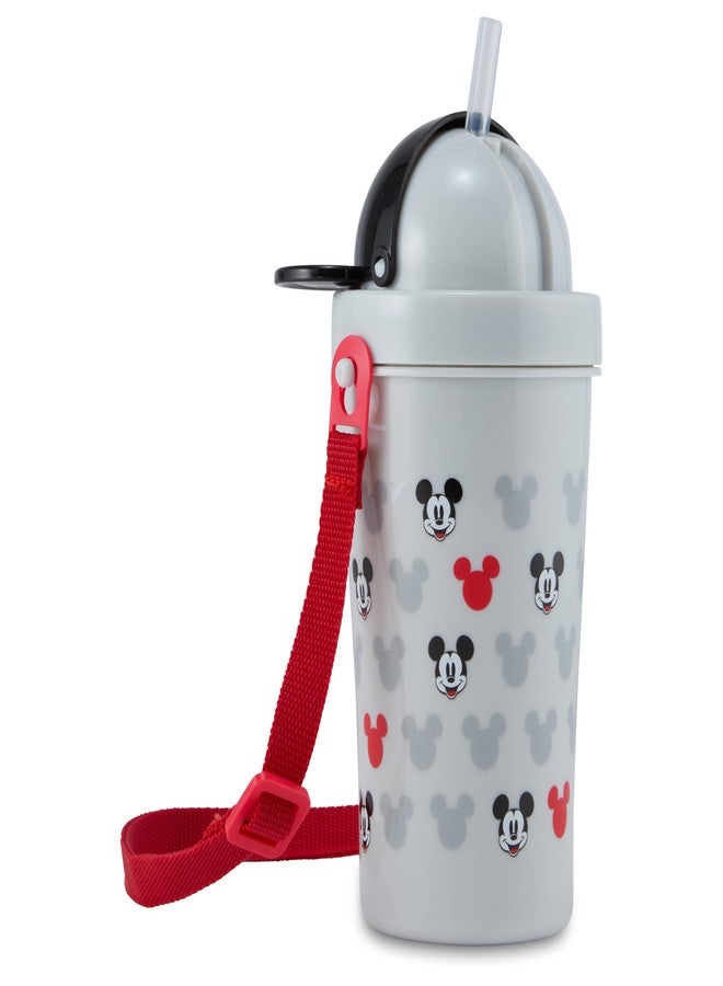Disney Molded Ear Sippy Cupfor baby toddler with pop up cover and straw with strap for travel (mickey minnie mouse)