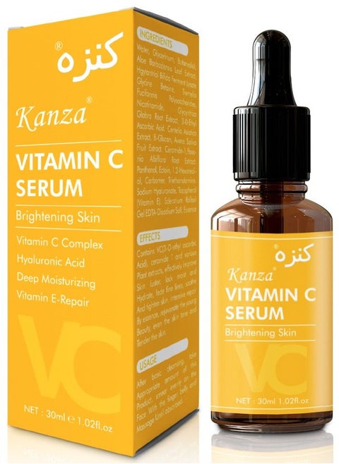 Vitamin C Serum for Face with Hyaluronic Acid Retinol & Amino Acids Boost Skin Collagen Brighten Hydrate & Plump Skin Anti-Aging & Wrinkle Facial Serum 30ml