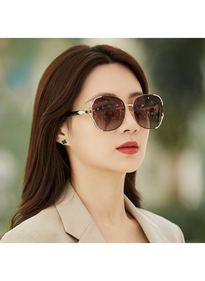 Generic - -75 -100 Women's Sunglasses Fashion Stylish Large Frame Polarized Sunglasses Optical Prescription Customized Myopia Hyperopia-Lenses Color:Tan lens-Frame Color:Myopia -275 - Image 1