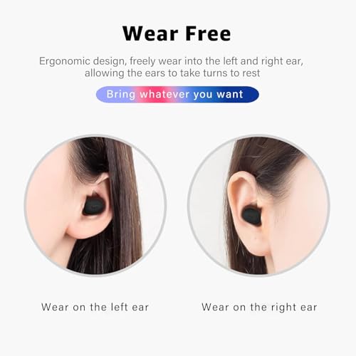 SYSFUN Single Bluetooth Wireless Earbuds, Mini Invisible in Ear Wireless Bluetooth Headphone 12 Hours Super Long Battery Life Suitable for Sports Work and Sleep - Black - Image 3