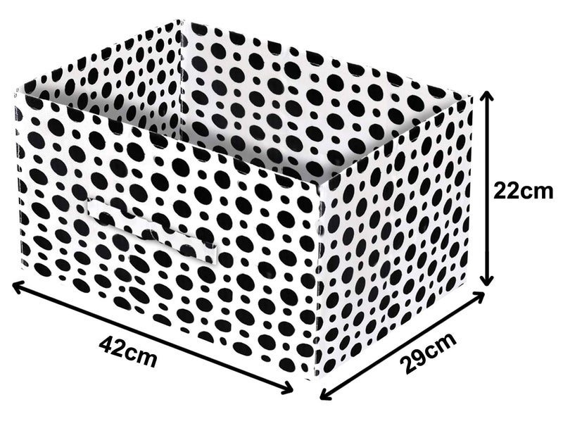 Kuber Industries Dot Print Non Woven Fabric Replacement Drawer Storage And Cloth Organizer Unit for Closet Black WhiteKUBMART16014 - Image 3