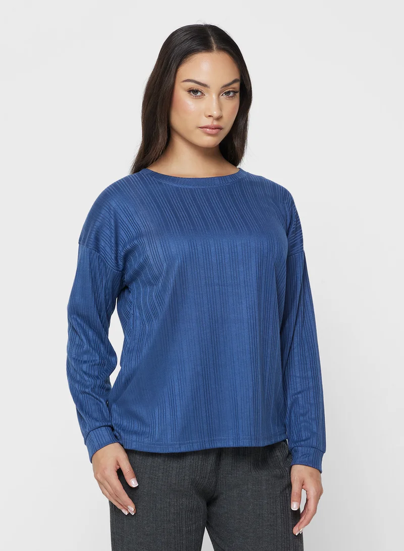 Ginger Ribbed Top & Pyjama Set