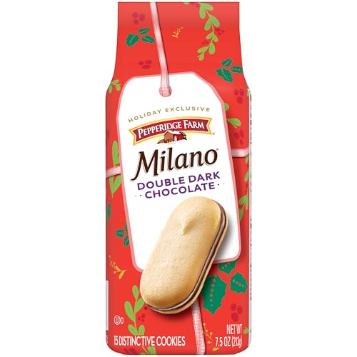 Pepperidge Farm Milano Double Dark Chocolate Cookies, 7.5 OZ Bag (15 Cookies) - Image 1