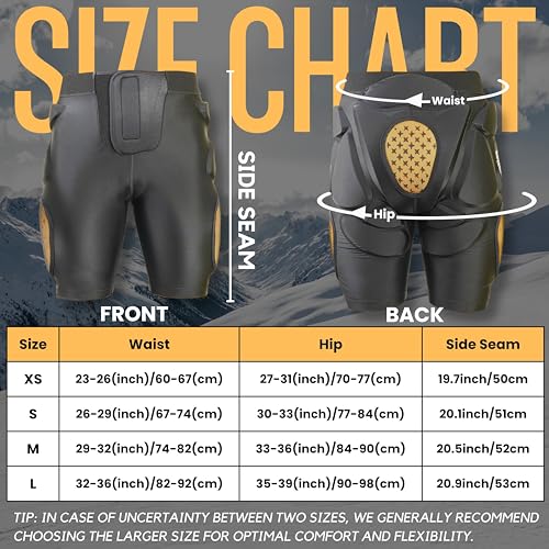 devembr Protective Padded Shorts, Butt Pads Snowboarding for Women, Men - Impact Absorption Cushion Protection, Cold Resistance for Skate Ski - S - Image 2