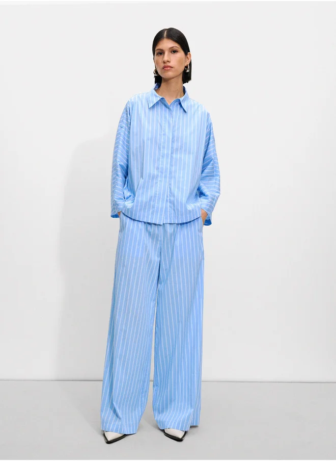 PARFOIS Striped Loose-Fitting Trousers