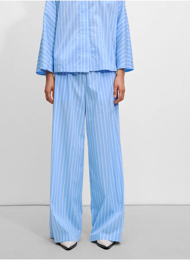 PARFOIS Striped Loose-Fitting Trousers