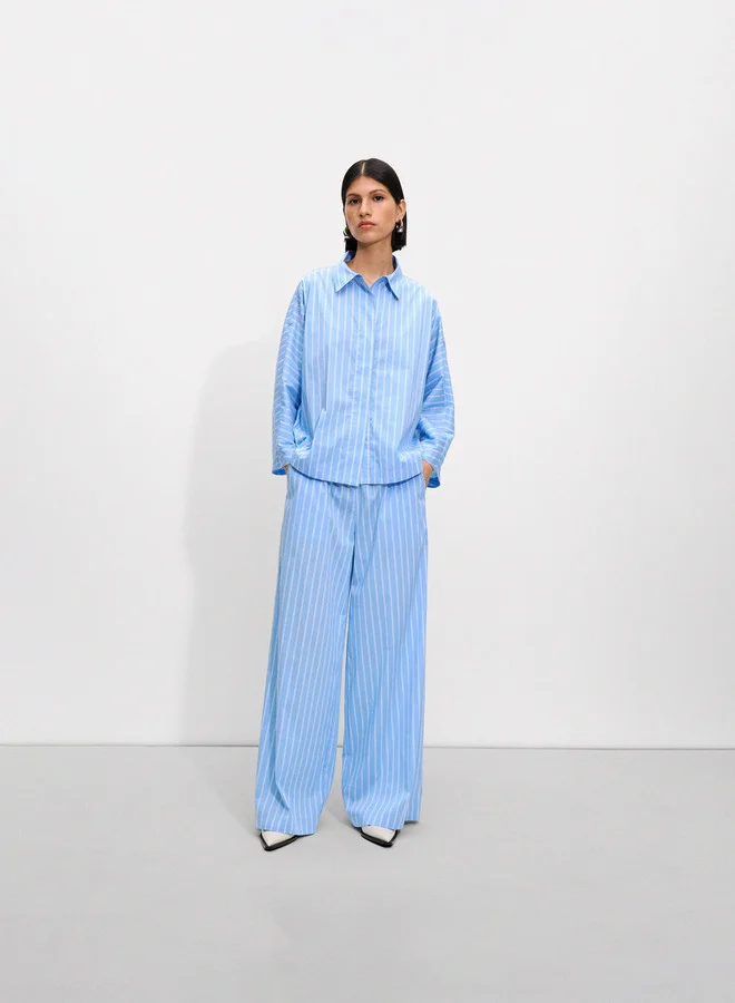 PARFOIS Striped Loose-Fitting Trousers