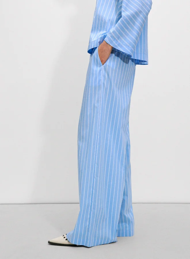 PARFOIS Striped Loose-Fitting Trousers