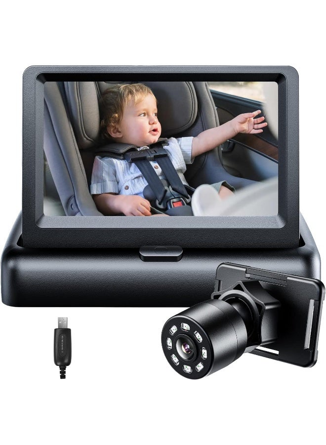 Itomoro Baby Car Mirror, View Infant in Rear Facing Seat with Wide Crystal Clear View, USB Easy Install baby car monitor 1080p - Image 1